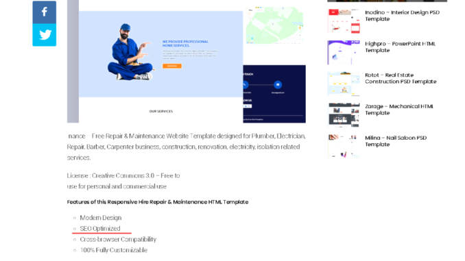 Sablon pentru un website presupus a fi deja gata optimizat SEO sablon optimizat SEO