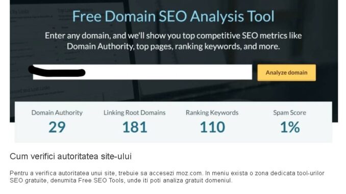 Tool de SEO cum se calculeaza autoritatea unui site, domeniu... Tool de SEO cum se calculeaza autoritatea unui site, domeniu...
