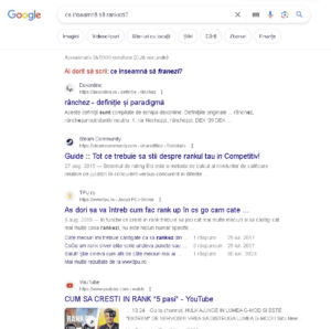 Google nu stie decat ranking, sa rankezi nu cunoaște... Google nu stie decat ranking