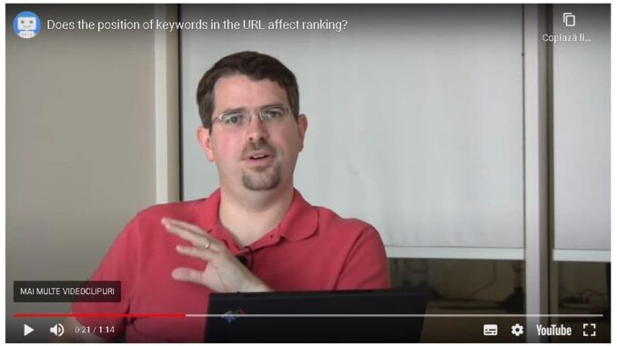 Despre SEO cu Matt Cutts, keywordul din adresa de URL - video din 2009 înainte de Penguin